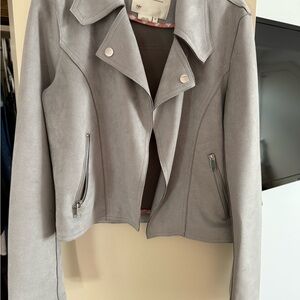 Women's Gray Faux Suede Jacket